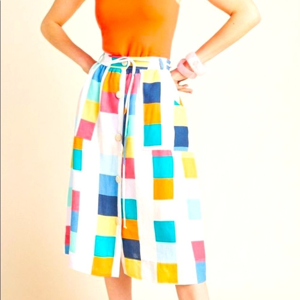 ANTHRO linen and lined skirt